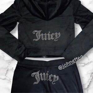 JUICY COUTURE OG Bling Velour Tracksuit
Hoodie & Pants Liquorice Black Y2K SMALL